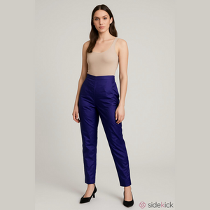 United Colors Of Benetton Shiny Purple satin high waist Pants size 42 or Small